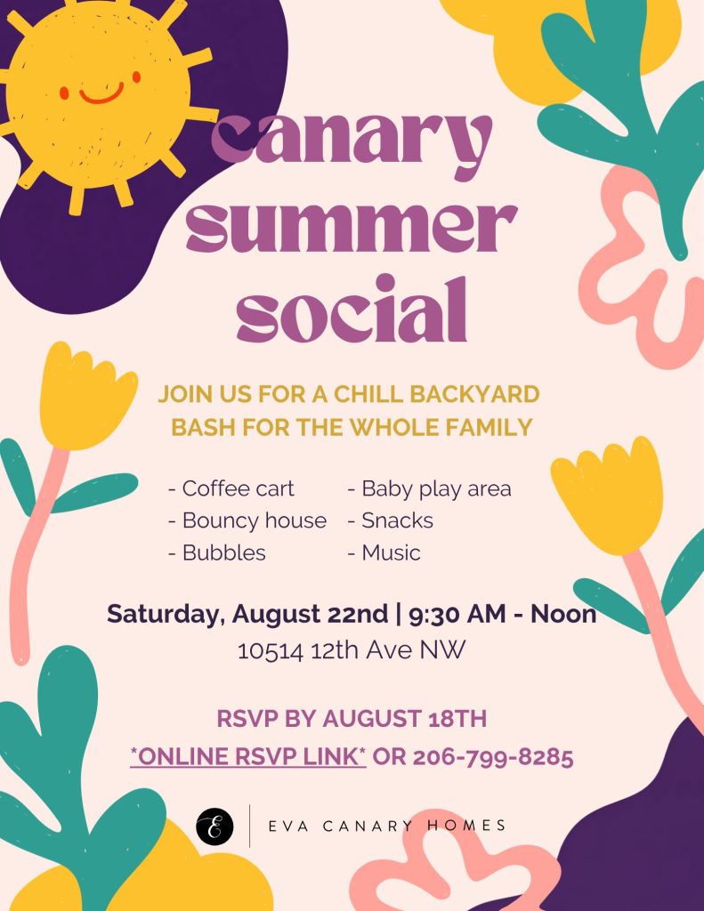 Graphic image of Canary Summer Social invitation
